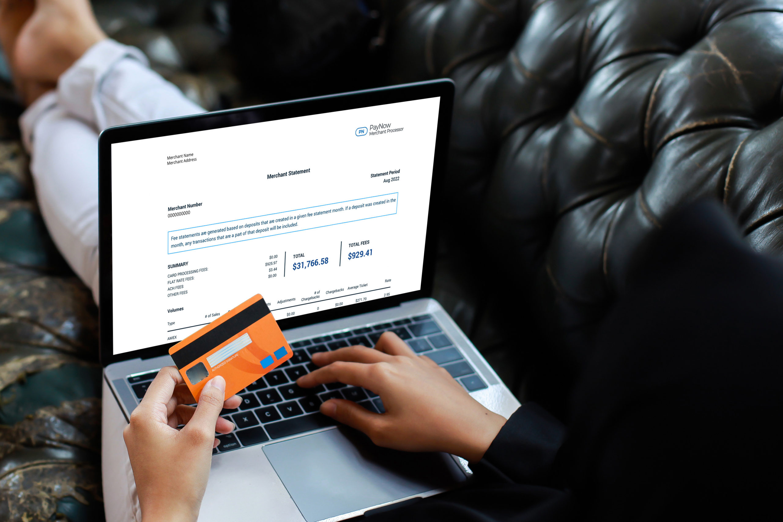 Advertiser paying an electronic invoice online with a credit card