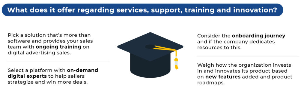 What does it offer regarding services, support, training and innovation?