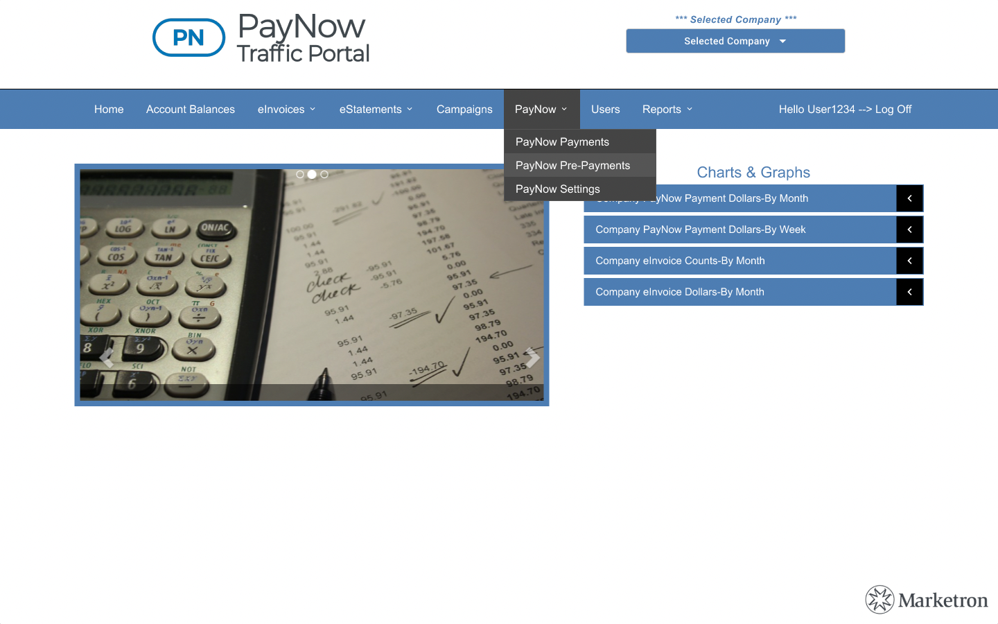 PayNow Traffic Portal screen: Find pre-payments