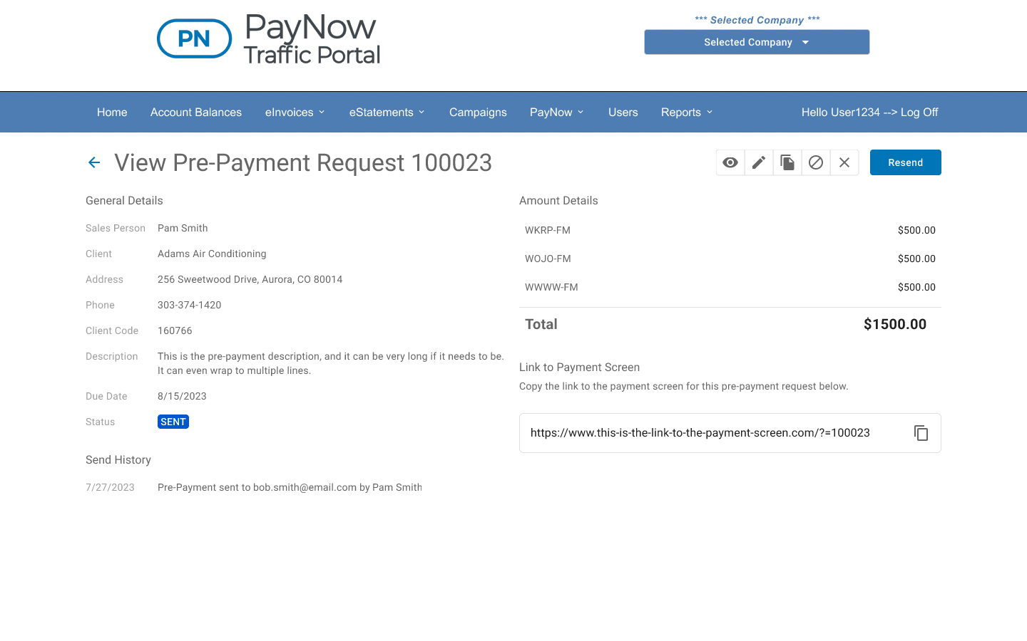 PayNow Traffic Portal screen: Track the status